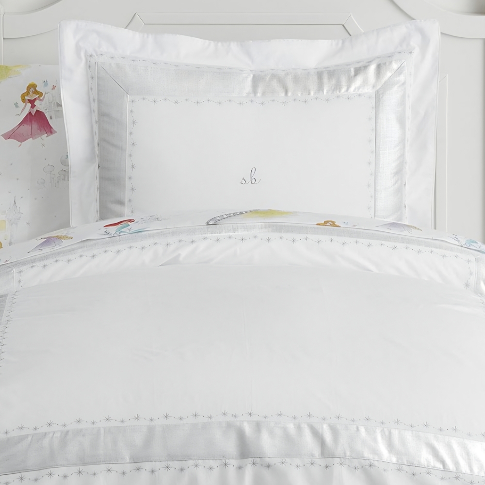 POTTERY BARN KIDS METALLIC STAR BORDER DUVET